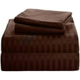 thumbnail image 1 of 900 Thread Count 100% Egyptian Cotton 3-Piece Fitted Sheet ( 1 Fitted Sheet + 2 Pillow Covers) 15 Inches Deep Pocket Size Stripe Pattern, 1 of 5