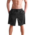 thumbnail image 4 of Dailycode Men's Quick Dry Swim Trunks Beach Shorts Casual Summer Board Shorts with Pockets, Black Elegant Swirling Plants, 4 of 8