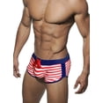 thumbnail image 2 of Men's Sporty Swim Trunks, Quick Dry Striped Design Comfortable Beachwear, Hot Spring Swimwear, 2 of 5