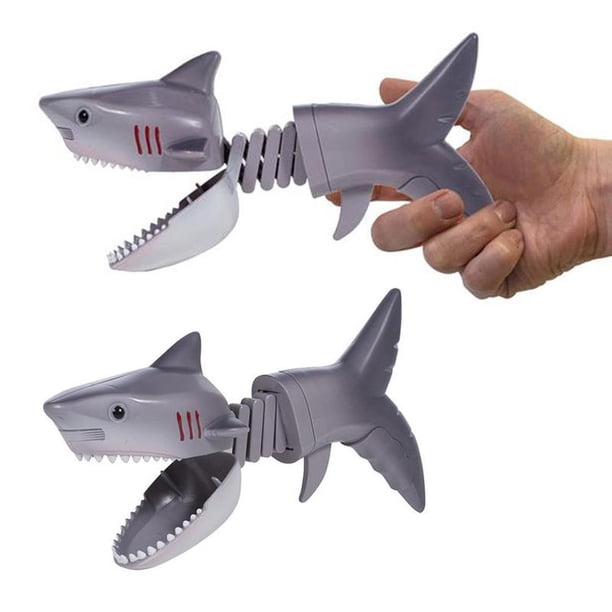 Funny Robot Clip Dinosaur Shark Model Telescopic Spring Manipulator Clip Bite Hand Parent-Child Interaction Toys heqiyong LED