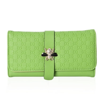 Green Honeycomb Pattern Wallet Clutch Bag with Magnetic Snap Closure Womens Fashion Handbag Mothers Day Gifts