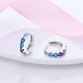 thumbnail image 2 of MULA European 925 Sterling Silver Night Sky Hoop Earrings, Sparkling 5A Zircon Women's Jewelry Birthday Gift for Her, 2 of 5
