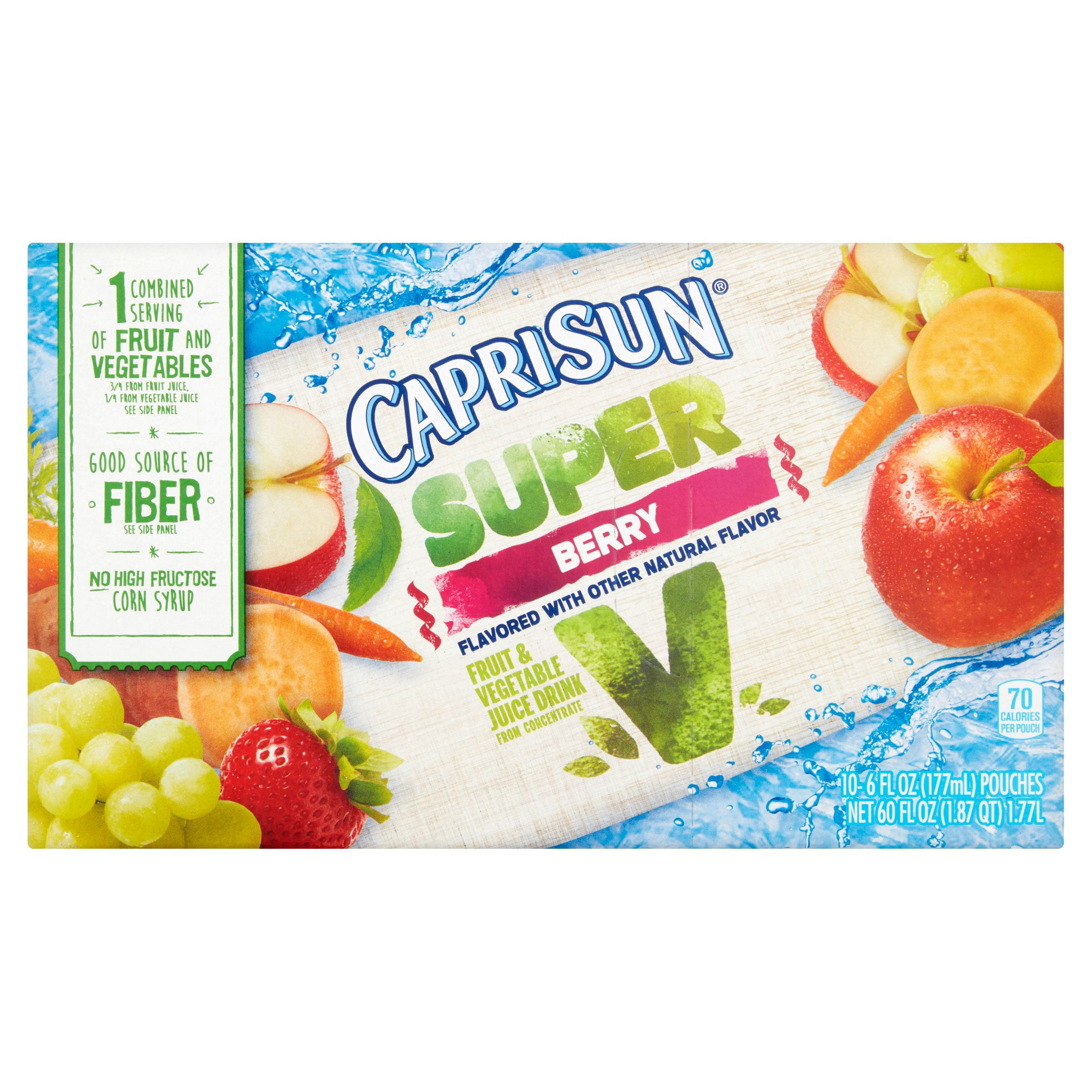 Capri Sun Super V Berry Fruit & Vegetable Juice Drink, 10 count, 60 Fl Oz by Kraft Foods Group, Inc.