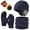 Navy Blue, variant on LOOIKOOS Winter Knit Beanie Hat Neck Warmer Scarf and Touch Screen Gloves Set Warm and thick(Black)