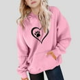 thumbnail image 3 of Makaor Cute Hoodies for Girls Boys Pullover Sweatshirts Heart Long Sleeve Coats Tops Fleece Fall Winter Clothes Pockets, 3 of 6