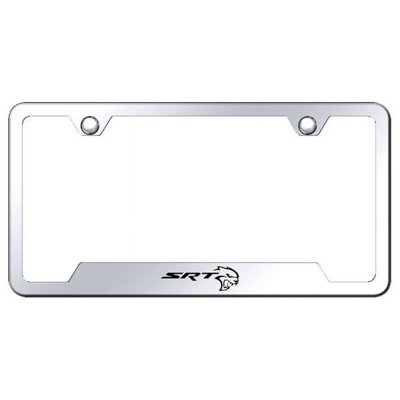 Dodge SRT Hellcat Laser Etched Logo Cut-Out License Plate Frame (Chrome)