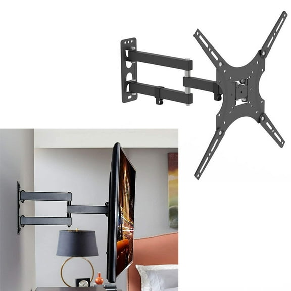 Full Motion TV Wall Mount Fits for Most 14-55 Inch TVs with Swivel Articulating Arm Rotation & Tilt, Corner Center Design TV Mount Bracket MAX VESA 400x400mm and 110lbs