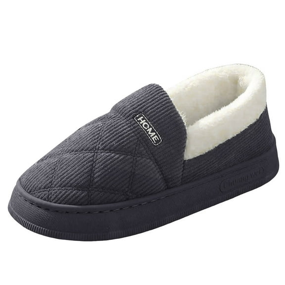 Chenyee Fuzzy Slippers for Womens Mens Memory Foam Bedroom Slippers Suede Slip On Warm House Shoes