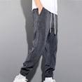 thumbnail image 5 of ZORYEVY Plus Size Mens Pants Athletic Running Fall Workout Joggers Trousers for Men with Pockets Elastic Waist Breathable Solid Drawstring Pants, 5 of 5