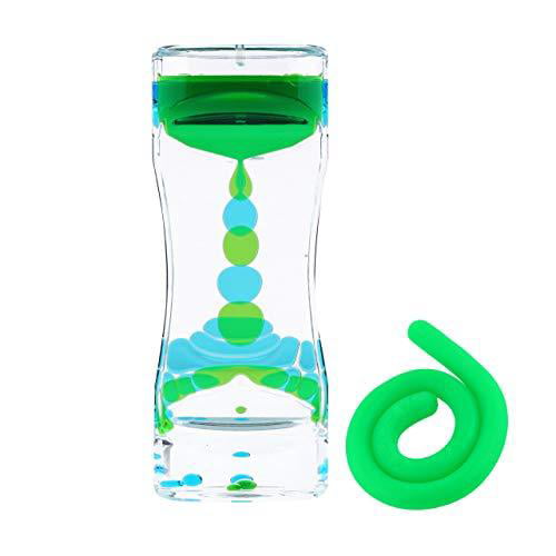 Liquid Motion Bubbler Sensory Toys Ai 2 Pc Set Bundle Stretchy String Fidget Toys Timer For Stress Relief And Anxiety Relief Great For All Ages Water Oil Toy For Hyperactivity Relaxation