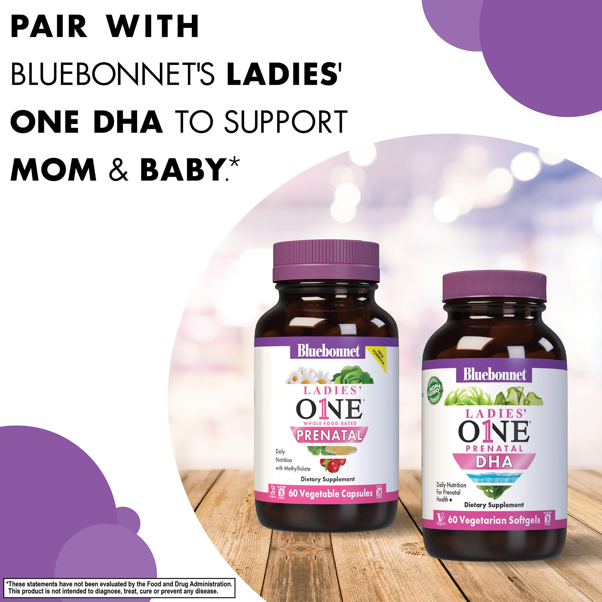 Bluebonnet Ladies’ One Prenatal Whole Food-Based Multiple* Pre & Postnatal Health* 60 Days