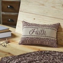VHC Brands Custom House Burgundy Tan Jacquard Faith Pillow 9.5x14