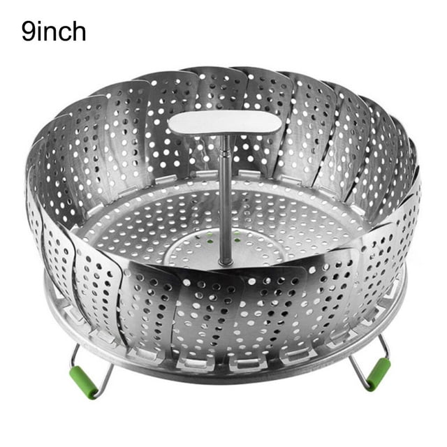 Fuente para cocinar al vapor plegable de acero inoxidable (9 pulgadas)