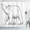 thumbnail image 1 of Ambesonne Polar Bear Shower Curtain, Sketch Nordic Animal, 69"Wx84"L, Charcoal Grey and White, 1 of 3
