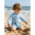 thumbnail image 6 of WIBACKER 0-5T Toddler Boy Rash Guard Swimsuit with Hat Kids Long Sleeve One Piece Zipper Swimwear Sunsuit Infant Beachwear, 6 of 12