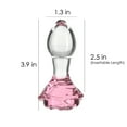 thumbnail image 3 of Pillow Talk Rosy Flower Glass Anal Plug Pink, 3 of 11