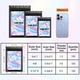 thumbnail image 4 of EASHZMFYTBF 300 Pcs Holographic Mylar Bags, 3 Size Smell Proof Bags With Clear Window Foil Pouch Bags Resealable Bags For Small Business And Food Storage, Black, 4 of 8