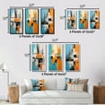 thumbnail image 4 of Designart "Cubist Explorations Deconstructed Minimalism III" Abstract Painting Framed Wall Art Set Of 3 - Blue Modern Frame Gallery Set For Office Decor, 4 of 6