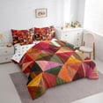 thumbnail image 3 of Manfei Modern Geometric Stripes 7-Piece Twin Bedding Sets,Geometric Lines Aesthetic Bedding Comforter Set,Brown Orange Pink Sheet Sets For Kids,Ultra Soft Home Decor Reversible, 3 of 8