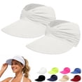 thumbnail image 2 of QASIEATN Womens Relaxed Fit Sun Hats Women's 50+ Sun Visor Hat Wide Brim Lightweight Foldable Ponytail Cap for Summer Fall Fashion Accessories, 2 of 6