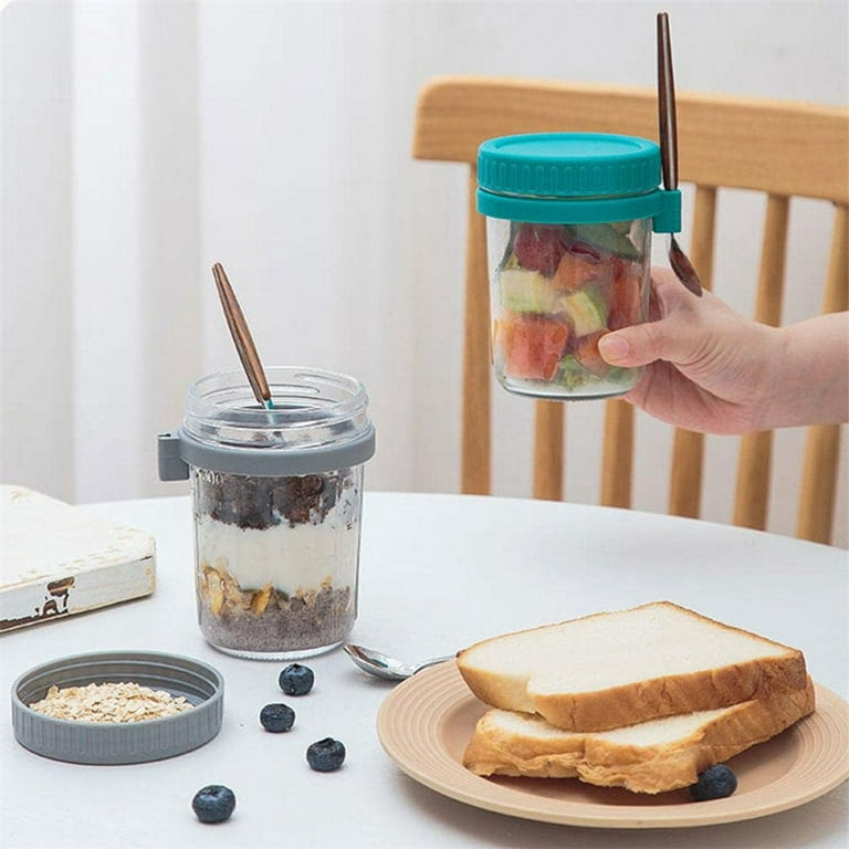 Overnight Oats Jars with Lid and Spoon,11oz/20oz Large Capacity