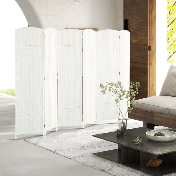 Resenkos 5.6ft Folding Room Divider Screen - 6-Panel Freestanding Privacy Partition for Home Office, White