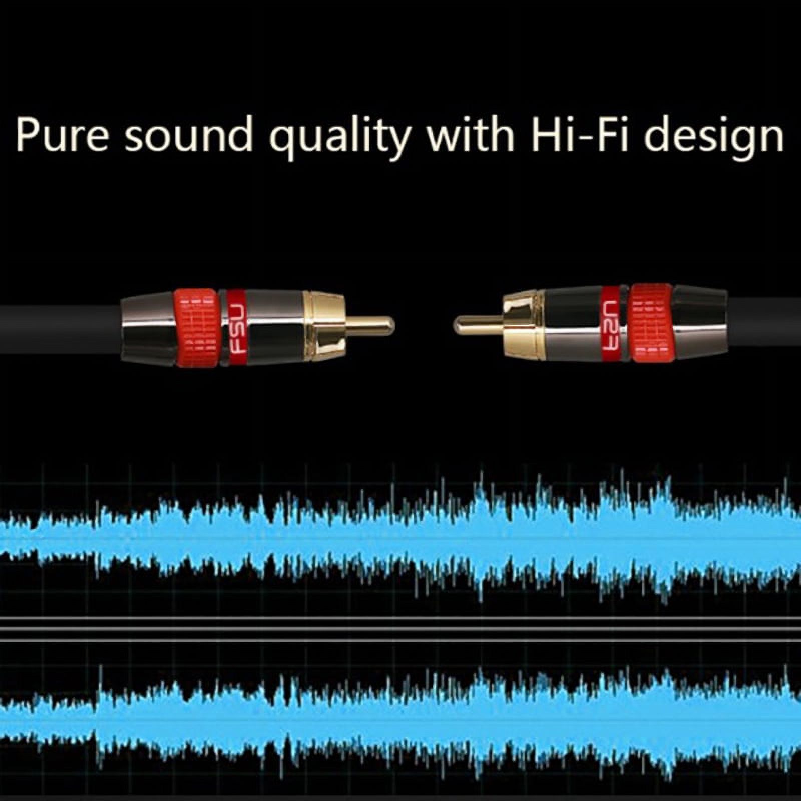 Digital Audio RCA Cable Premium Stereo RCA to RCA Coaxial SPDIF Cable Male Speaker Hifi Subwoofer Cable AV 2M - image 3 of 8
