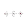 thumbnail image 3 of Curio Jewelry Star Studs with Pink Topaz in 925 Sterling Silver Minimalist Starburst Earrings, 3 of 3