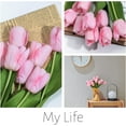 thumbnail image 4 of 10pcs Pink Tulips Artificial Flowers, Fake Tulips for Mother's Day, Real Touch 14" PU Faux Tulips for Easter Decor Valentine’s Day Gifts in Spring Home Table Kitchen Office Wedding Decoration, 4 of 5