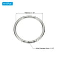 thumbnail image 2 of Uxcell Metal Ring 1.2 Inch 316 Stainless Steel Marine Grade O Rings for Macrame, DIY Craft, Dog Leash, Silver 4 Pcs, 2 of 5