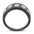 thumbnail image 3 of IP Black(Ion Plating) Stainless Steel Ring with AAA Grade CZ in Clear for Women Clear Stone Color Style TK3168 Size 9, 3 of 4