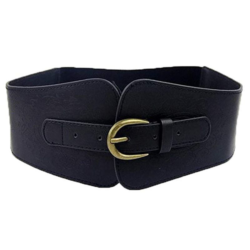Corset Belt Elastic Stretch Belt Womens Fashion Wide Faux Leather Waist Belt Stretchy Corset Cinch Belt
