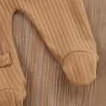 thumbnail image 4 of Franhais Newborn Infant One-piece Footed Pajamas Round Neck Zipper Footed Jumpsuit Solid Color Ruffle Nightclothes, 4 of 9