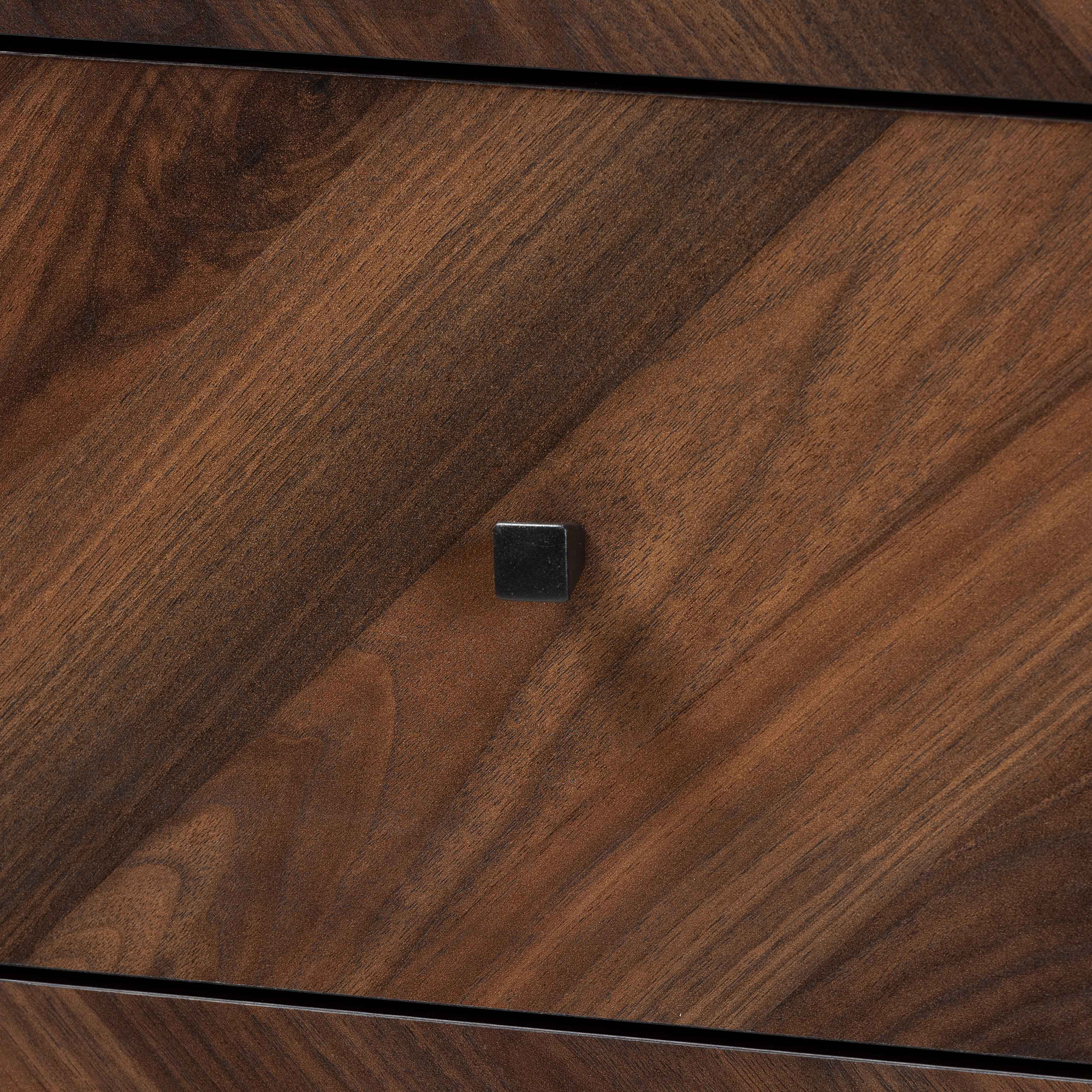 Baxton Studio Hartman Mid-Century Modern Walnut Brown Finished Wood 5-Drawer Storage Chest