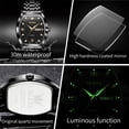 thumbnail image 6 of OLEVS Mens Watches Square Business Dress Diamond Analog Quartz Date Luxury Watches for Men Dress Casual Stainless Steel Waterproof Luminous Mens Wrist Watches Gifts Reloj para Hombre Gold/Black Dial, 6 of 11