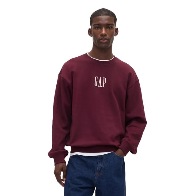 Sudadera para Hombre GAP con Logo y Cuello Redondo en Polar Rojo Toscano Talla M