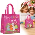 thumbnail image 4 of Shiogb Happy Easter Bunny Bags with Handles, Disposable Non Woven Bags for Easter Candy and Packaging, Party Favor Gift Bags, D (10Pc Holiday Printed Non-Woven Gift Bag), 4 of 4