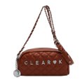 thumbnail image 1 of Bolso pequeño texturizado para mujer 2025, nuevo estilo de color liso, moderno bolso bandolera con cadena de diamantes, elegante bolso de hombro, 1 of 5