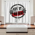 thumbnail image 2 of Ambesonne Fitness Kitchen Curtains, Strong Training Grunge, 55"x39", White Black Red, 2 of 3