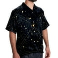 thumbnail image 2 of Constellation Men's Spread Collar Tops, Casual Button Down Shirts for Summer Beach, Printed Short Sleeve Shirts - Unisex, 2 of 6