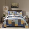 thumbnail image 5 of Kasentex  Cotton Patchwork Quilt Floral Patchwork Oversized Bedspread Coverlet Multi-Color Floral Blue Twin, 5 of 5