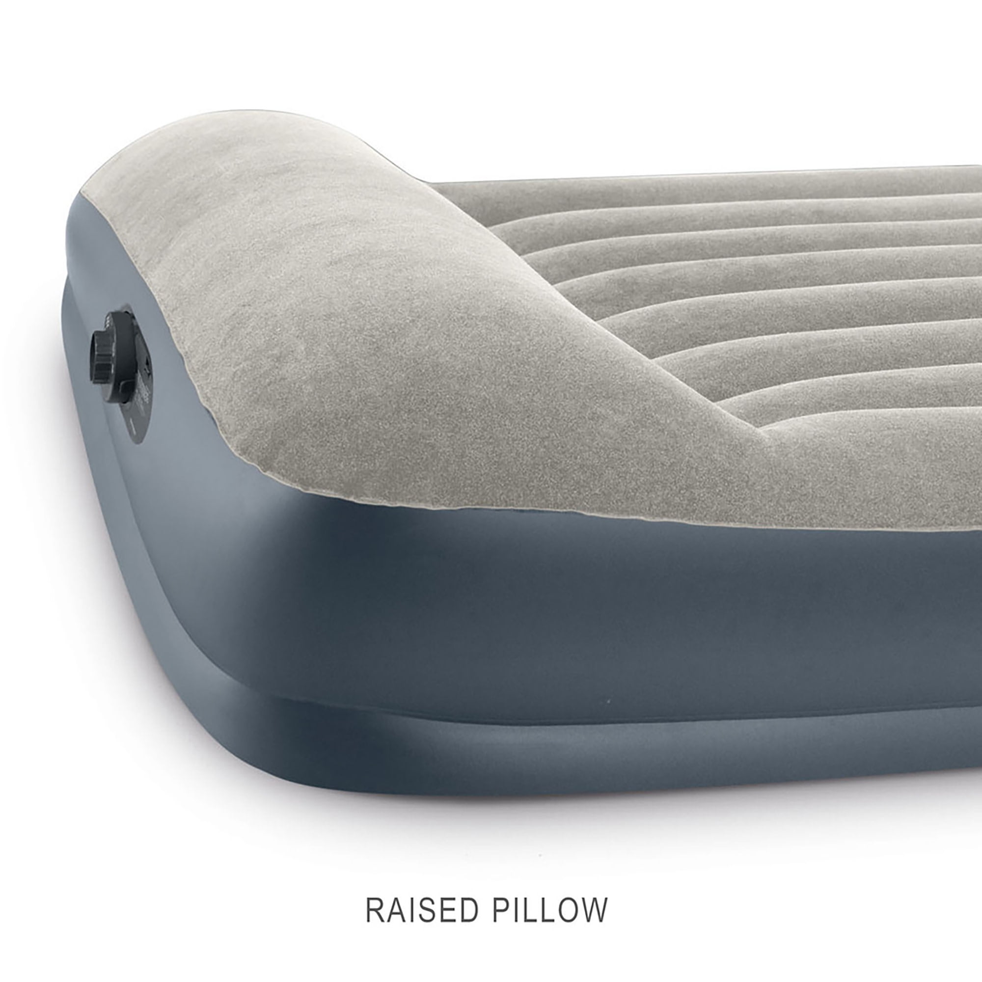 Intex: Pillow Rest Airbed - Queen - 12" Inflatable Air Mattress, Built-In Pump & Pillow, Mid-Rise, Fiber-Tech, Velvety Surface, 600lb Cap, 64117ED