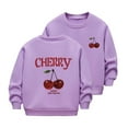 thumbnail image 2 of Afuyipoi Toddler Girls Cute Graphic Print Sweatshirts(2-12), Casual Long Sleeve Round Neck Pullover Top for School Purple 5 Years, 2 of 6