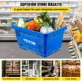 thumbnail image 2 of VEVOR Shopping Basket, 16.9 x 11.8 x 8.7 in/42.8 x 30 x 22 cm((L x W x H), Plastic Handle and Iron Stand, Set of 12 Store Baskets with Durable PE Material Used for Supermarket, Retail, Bookstore, Blue, 2 of 9