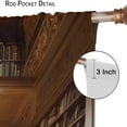 thumbnail image 4 of Bookshelf Curtains, Vintage Library with Books Window Treatments for Kids Bedroom, Wooden Wooden Antique Bookcase Drapes 2 Panel Sets,55x63 Inch, 4 of 6