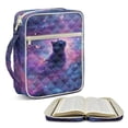 thumbnail image 2 of Xixirimido Cat Butterfly Galaxy Print Quilted Bible Cover Bible Case for Women, Large Bible Carrying Case with Handle, Bible Study Supplies & Christian Gift for Men, 2 of 7