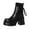 Black, variant on Family Gifts Women's Elastic Chelsea Boots Women Fashionable And Casual Versatile British Style Sponge Cake Thick Soled Knitted Strap Boots Black 38