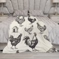thumbnail image 5 of Throw Blanket Chicken Vintage Farm Style Blanket Soft Warm Plush Throws Farmhouse Rooster Decorative Flannel Blanket for Winter Bedding Couch And Gift for Adults Teens Kids 50"x60", 5 of 8