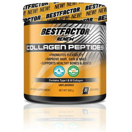 BESTFACTOR Renew Collagen Peptides Hydrolyzed Protein Powder by Best Factor - For Vital Joint & Bone Support, Glowing Skin, Strong Hair & Nails, Digestive Health - Grass Fed & Pasture (Best Collagen Powder For Hair Growth)