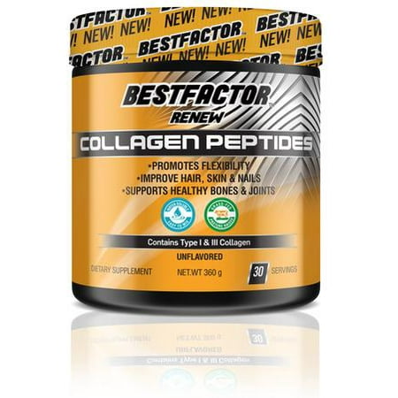 BESTFACTOR Renew Collagen Peptides Hydrolyzed Protein Powder by Best Factor - For Vital Joint & Bone Support, Glowing Skin, Strong Hair & Nails, Digestive Health - Grass Fed & Pasture (Best Products For Glowing Skin)